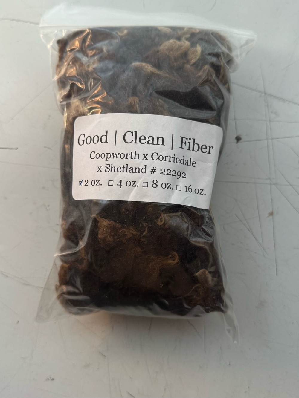 Good Clean Fiber Wool Roving Coopworth Corriedale Shetland Lot #22292 2 oz